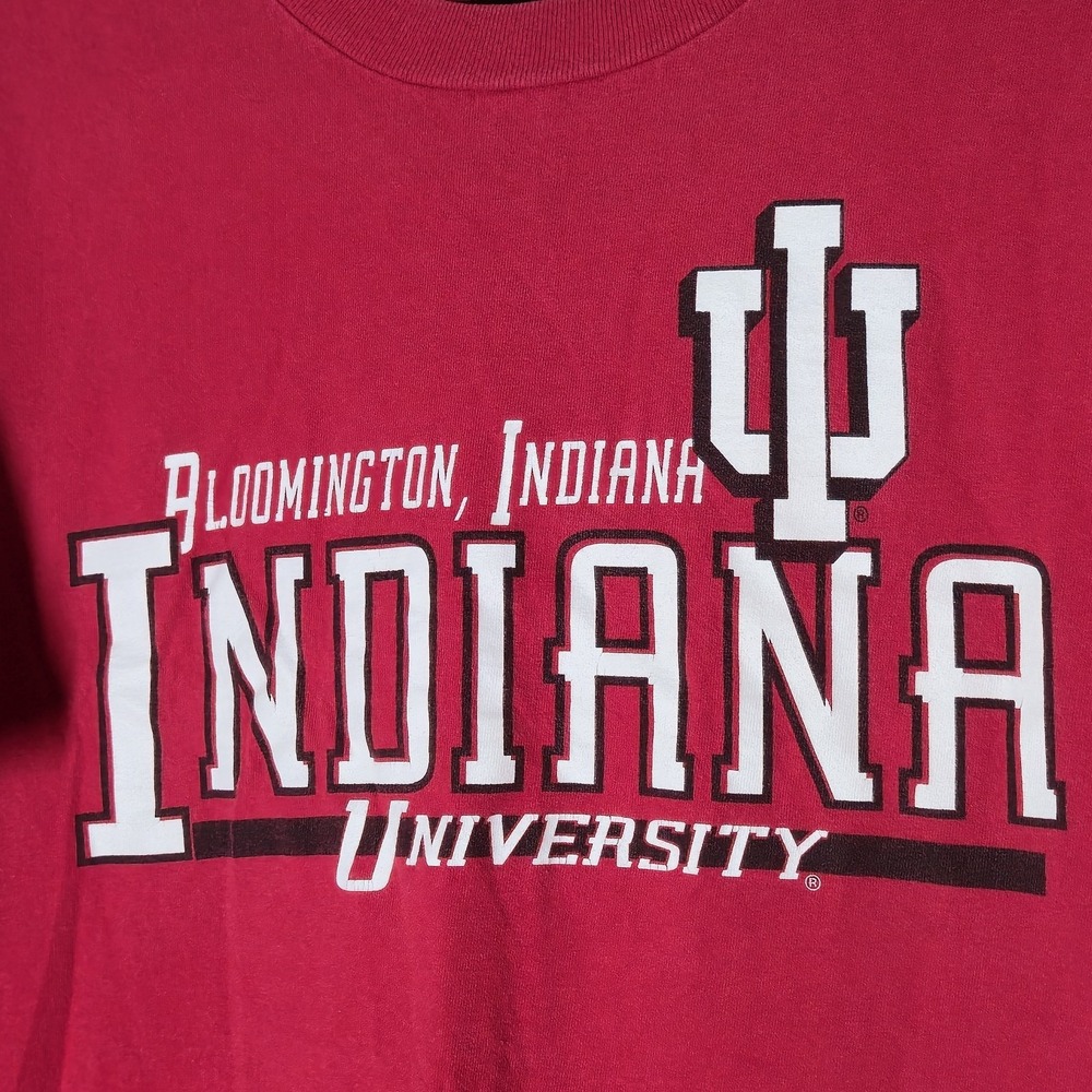 Vintage Indiana Hoosiers T Shirt Red Size XL Crable Sportswear 90s Football - Picture 2 of 5